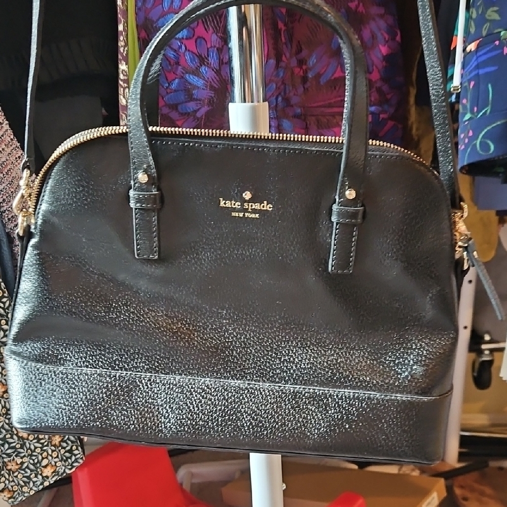 Kate Spade Black Leather Shoulder Bag And Wallet